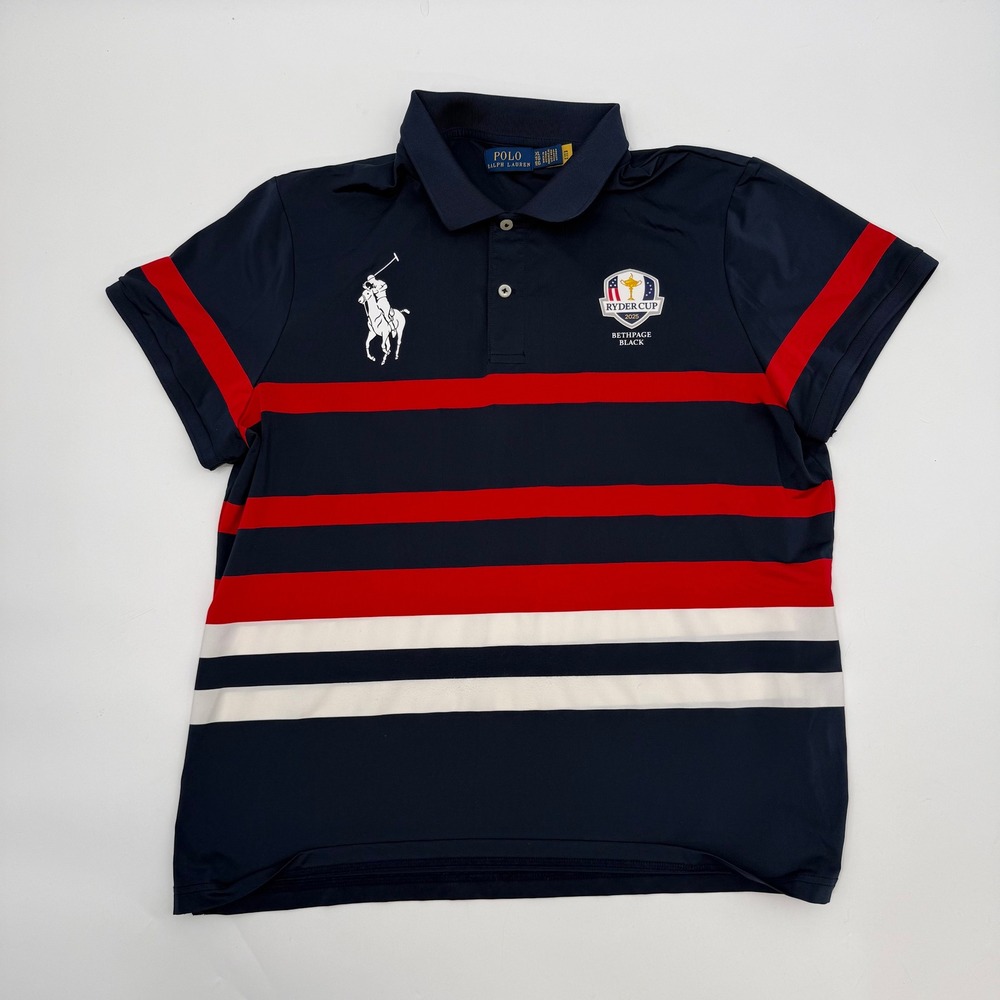 Polo Ralph Lauren Mens XL Polo Shirt Navy Red Ryder Cup 2025 Bethpage Big Pony